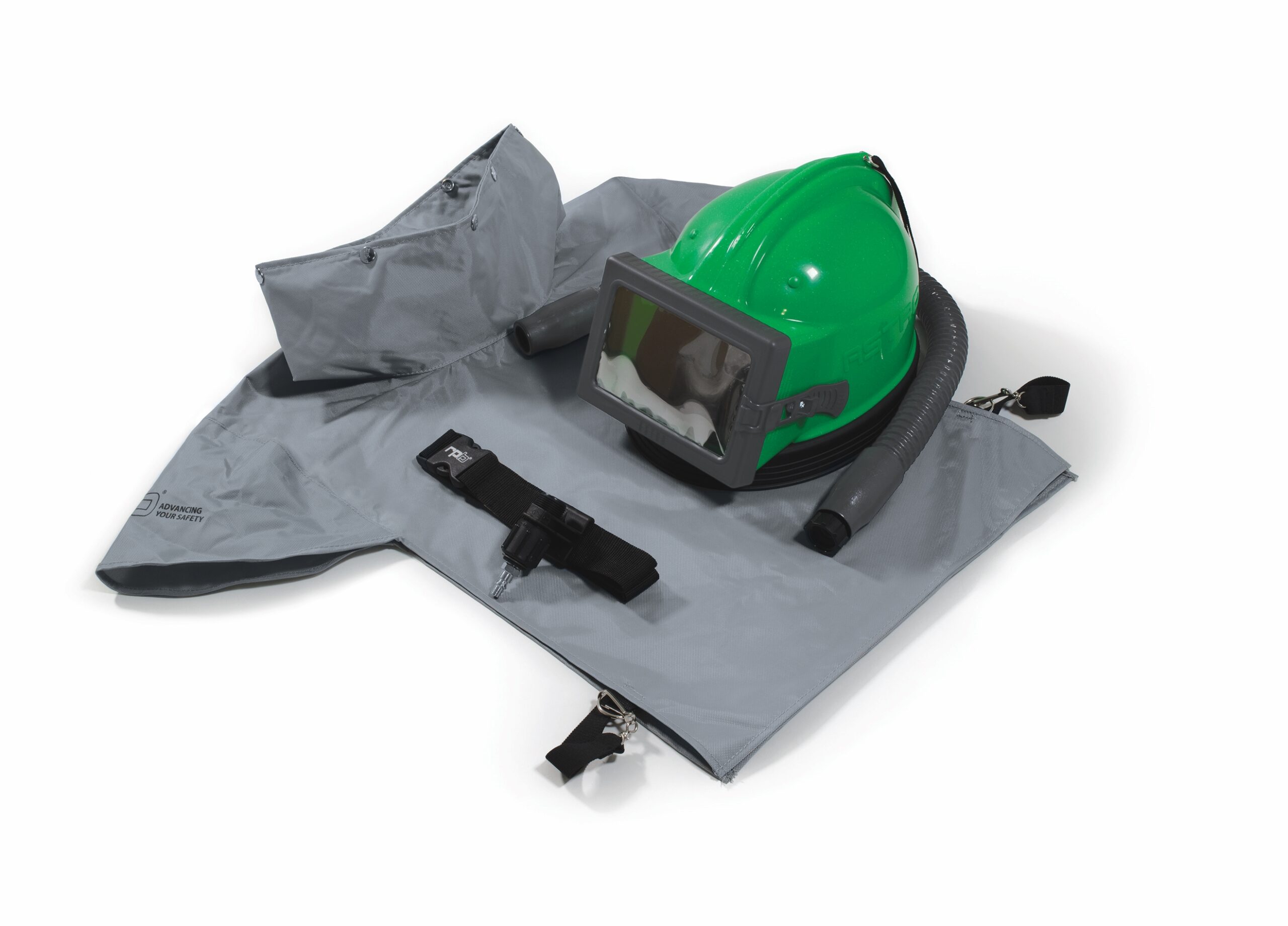 Schutzmaske, Strahlhelm, Schutzbekleidung