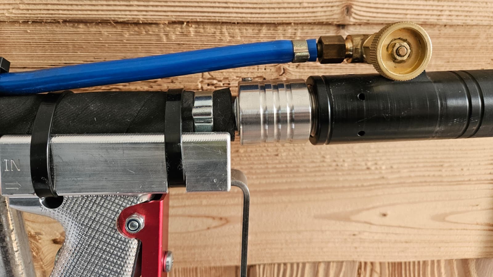 Mini-TPT-Strahlkopf mit Wasserzerstäuber, Strahlkopf, Wasserzerstäuber, Strahldüse, Handhebel