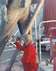 Sandstrahlen, Reinigen, Strahlen
