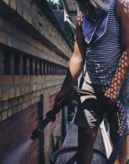 Natursteinreinigung, Fassade, Sandstrahlen, Strahlen