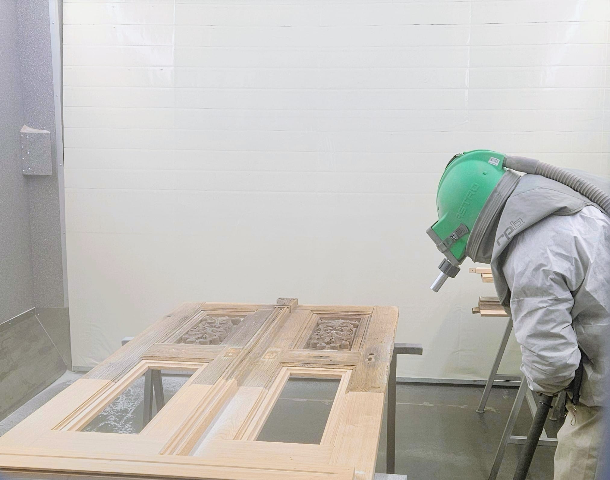 Reinigen, Strahlen, Sandstrahlen, Holz