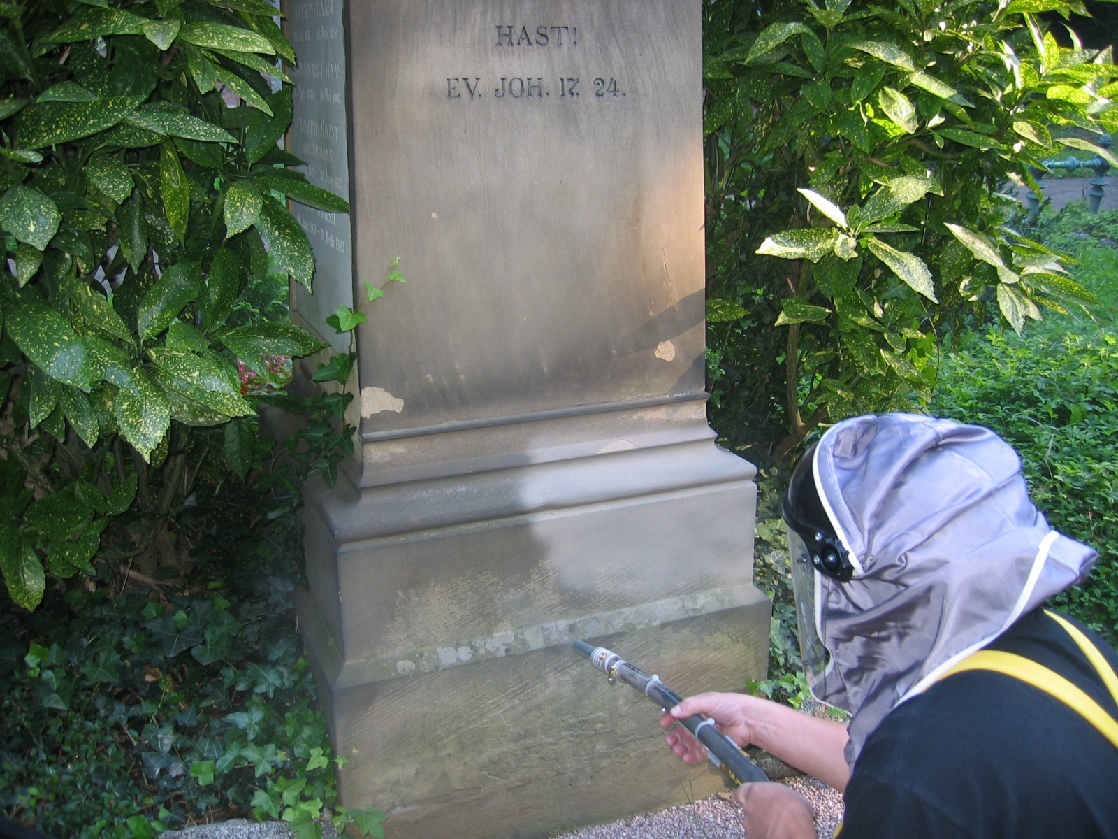 Sandstrahlen, Naturstein Reinigung